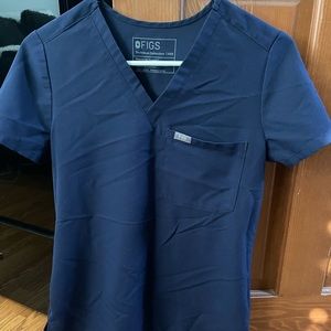 Figs Catarina One-Pocket Scrub Top Navy Blue size XXS